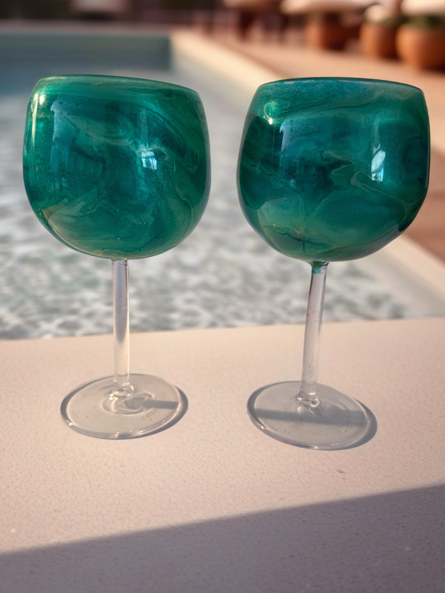 Emerald Tide Acrylic Wine Glass