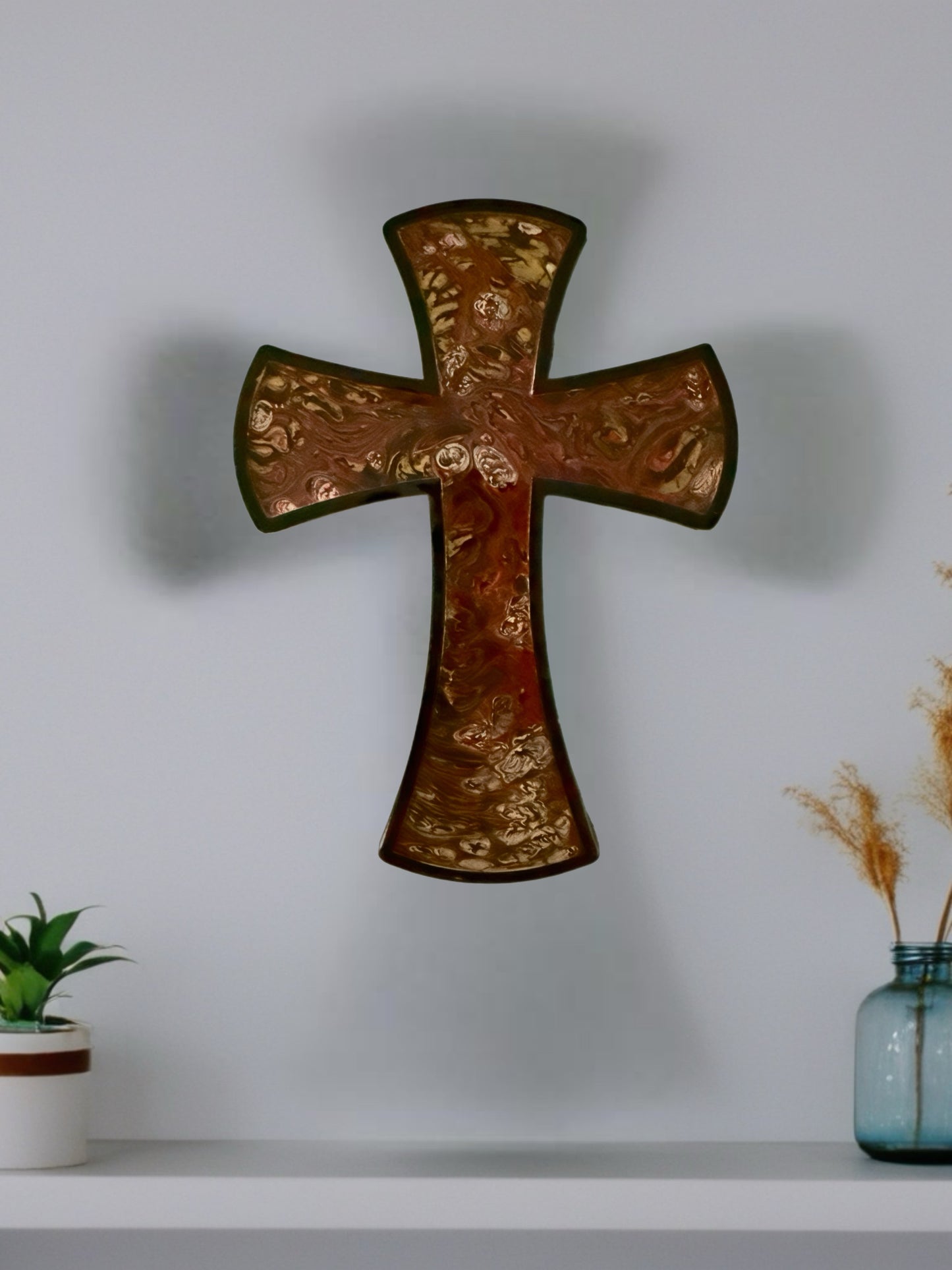 The Mahogany Glaze Artisan 9-Inch Wall Cross