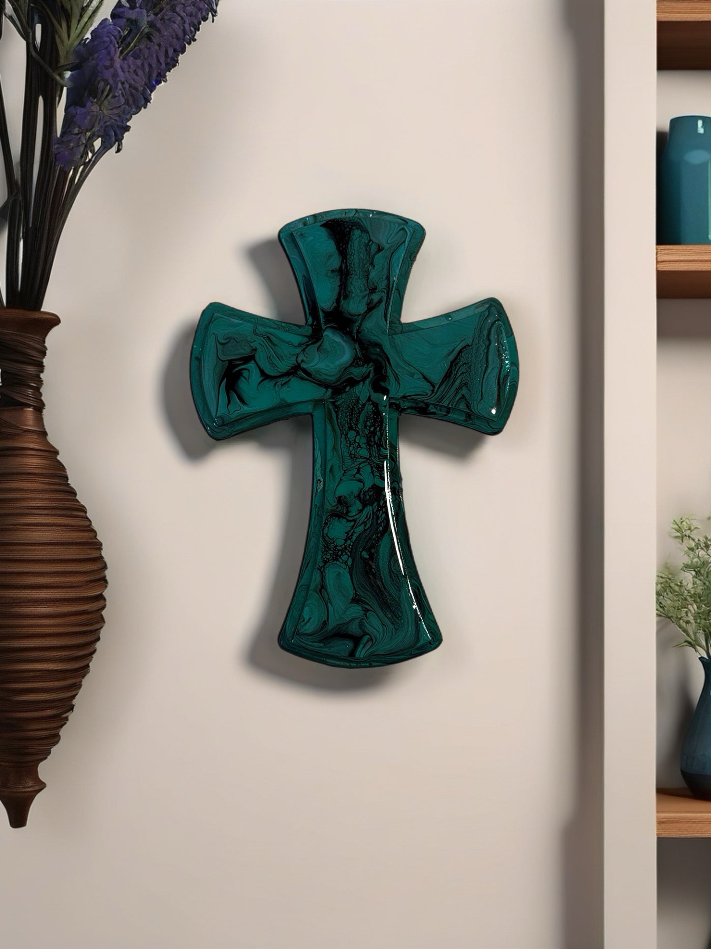 Emerald Shadow 12 inch Wall Cross