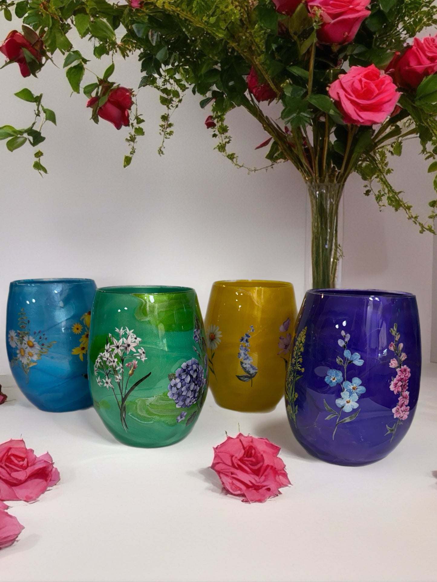 Shimmering Garden Stemless Glass