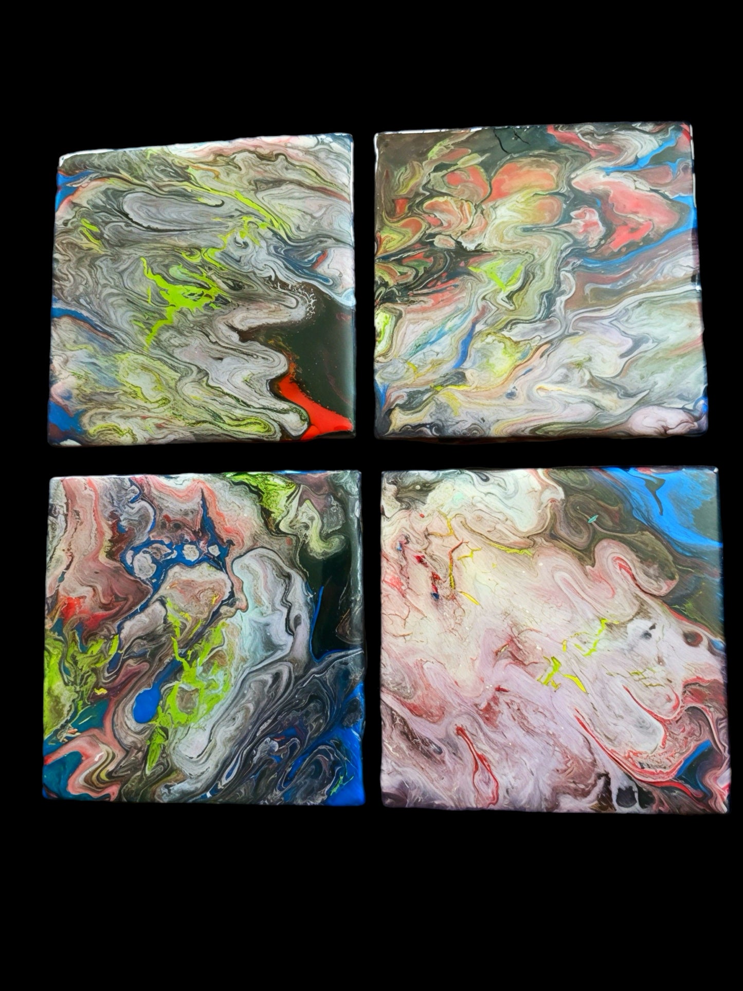 "Northern Lights" Artisan Resin Coaster Set