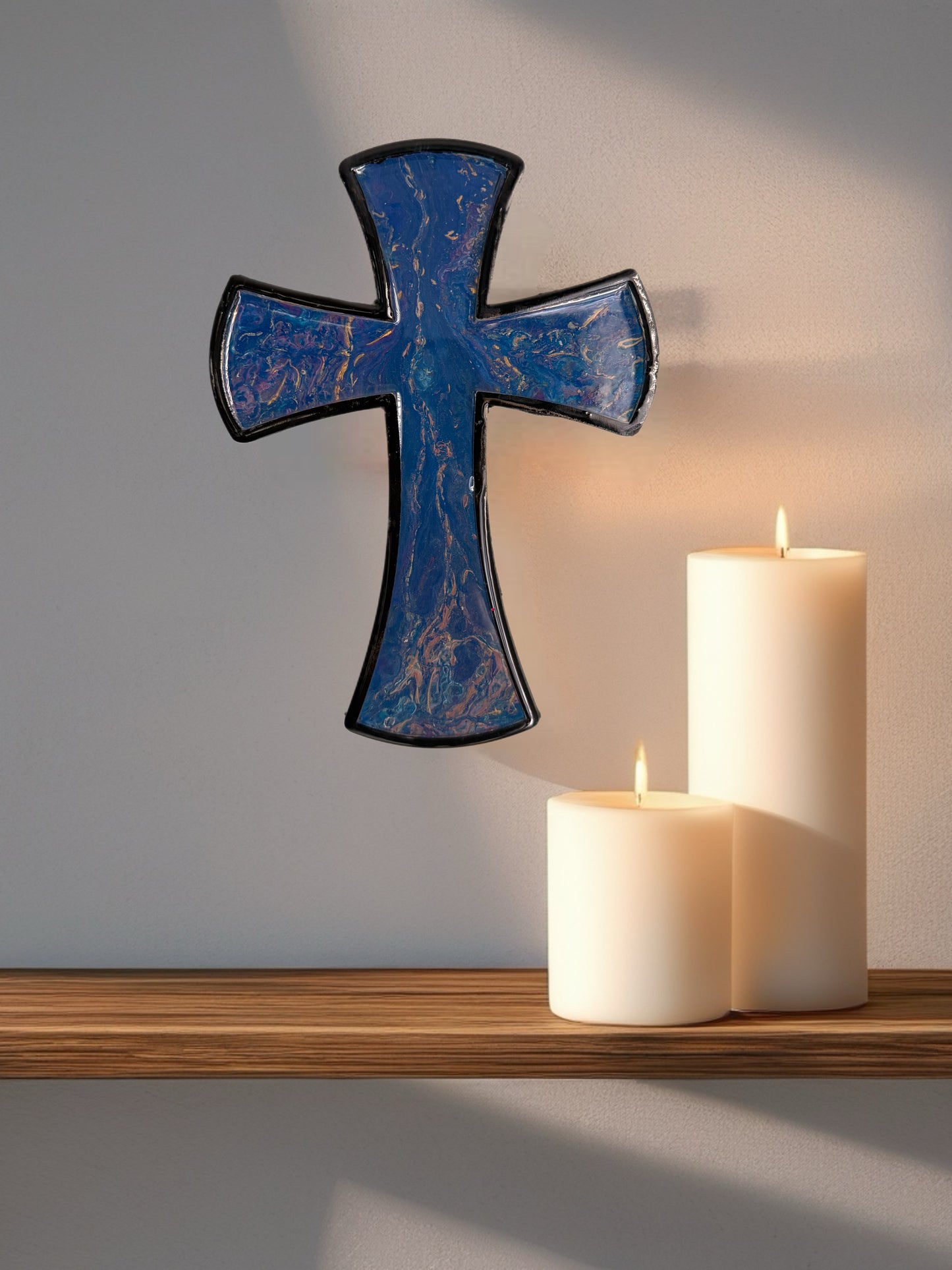 The Starlight Cobalt Artisan 9-inch Wall Cross