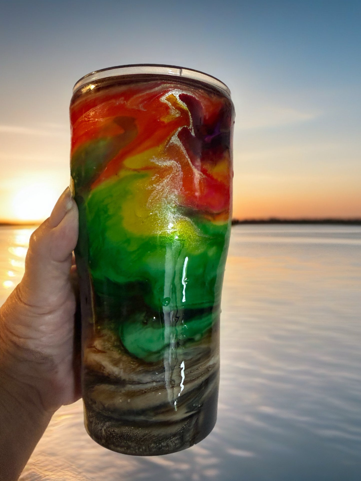 Sunset Lighthouse Stainless Steel Tumbler