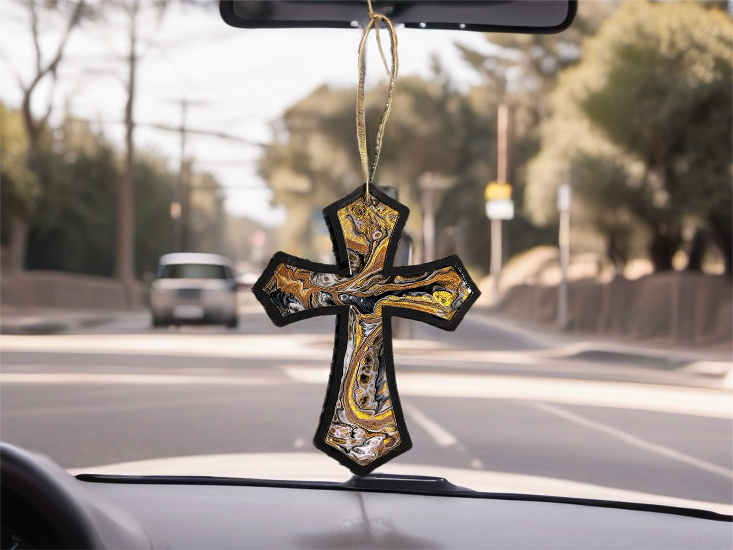 Golden Glimmer 5-Inch Wood Cross