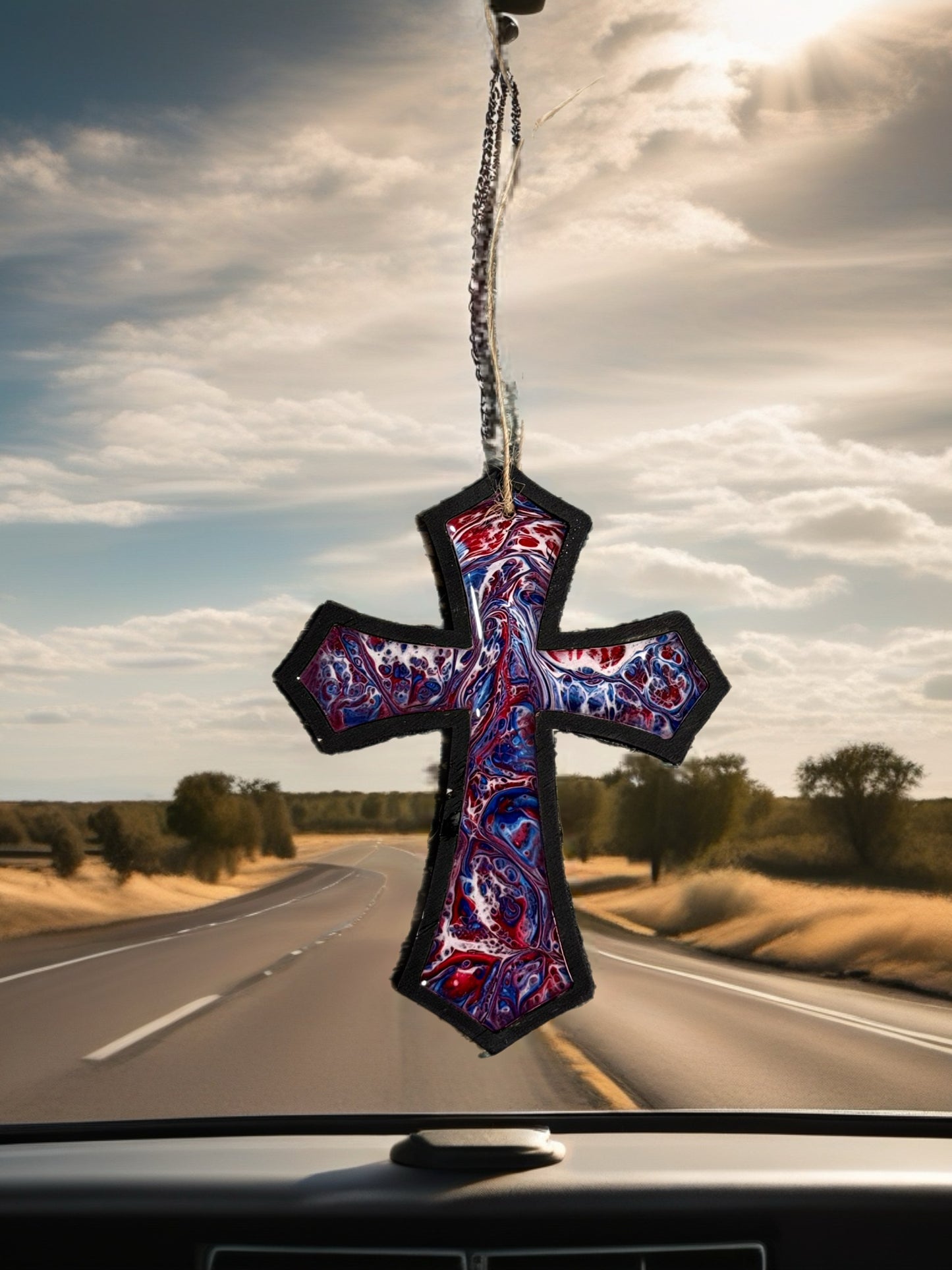Patriot Splash 5-Inch Wood Cross