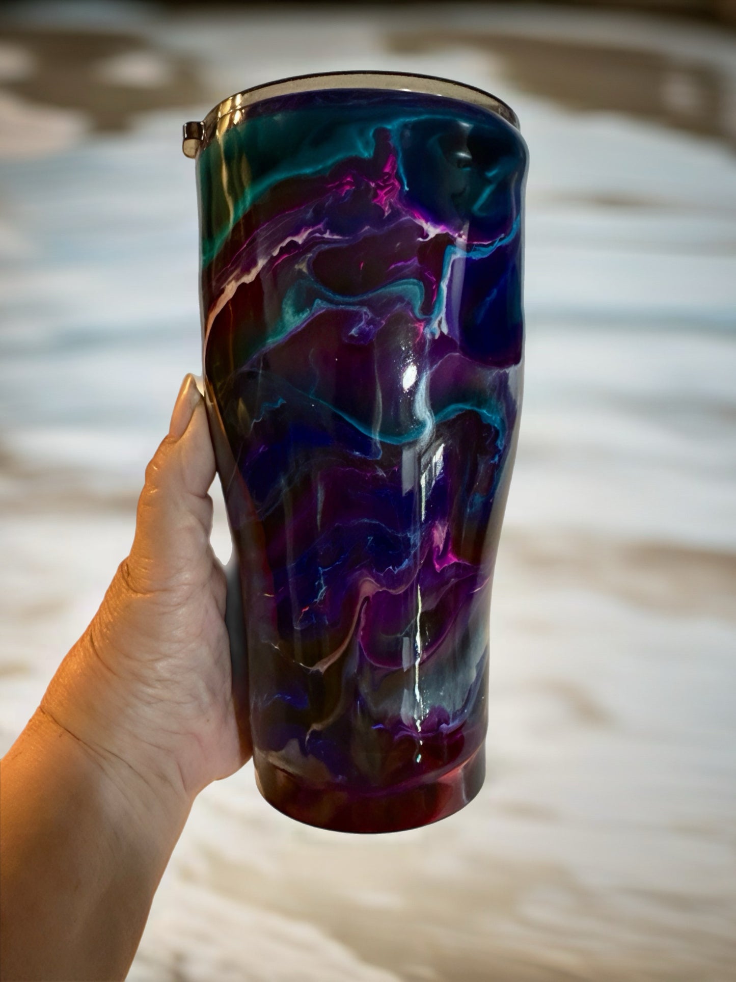 Plum teal tumbler