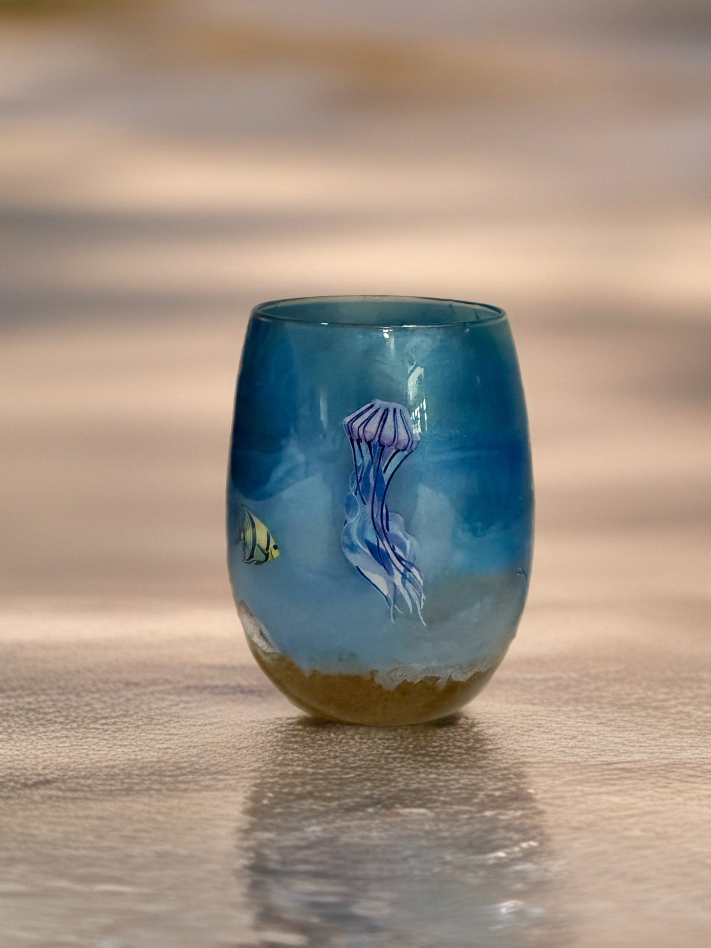 Under the Sea Stemless Wine Glass