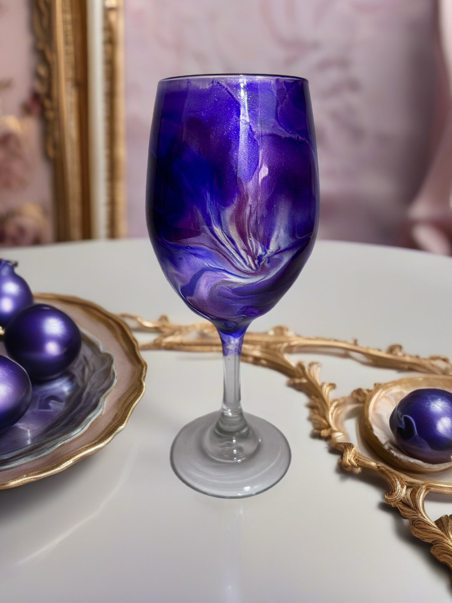 Amethyst Swirl Wine Decanter & Glass Set – 5-Piece Artisan Collection