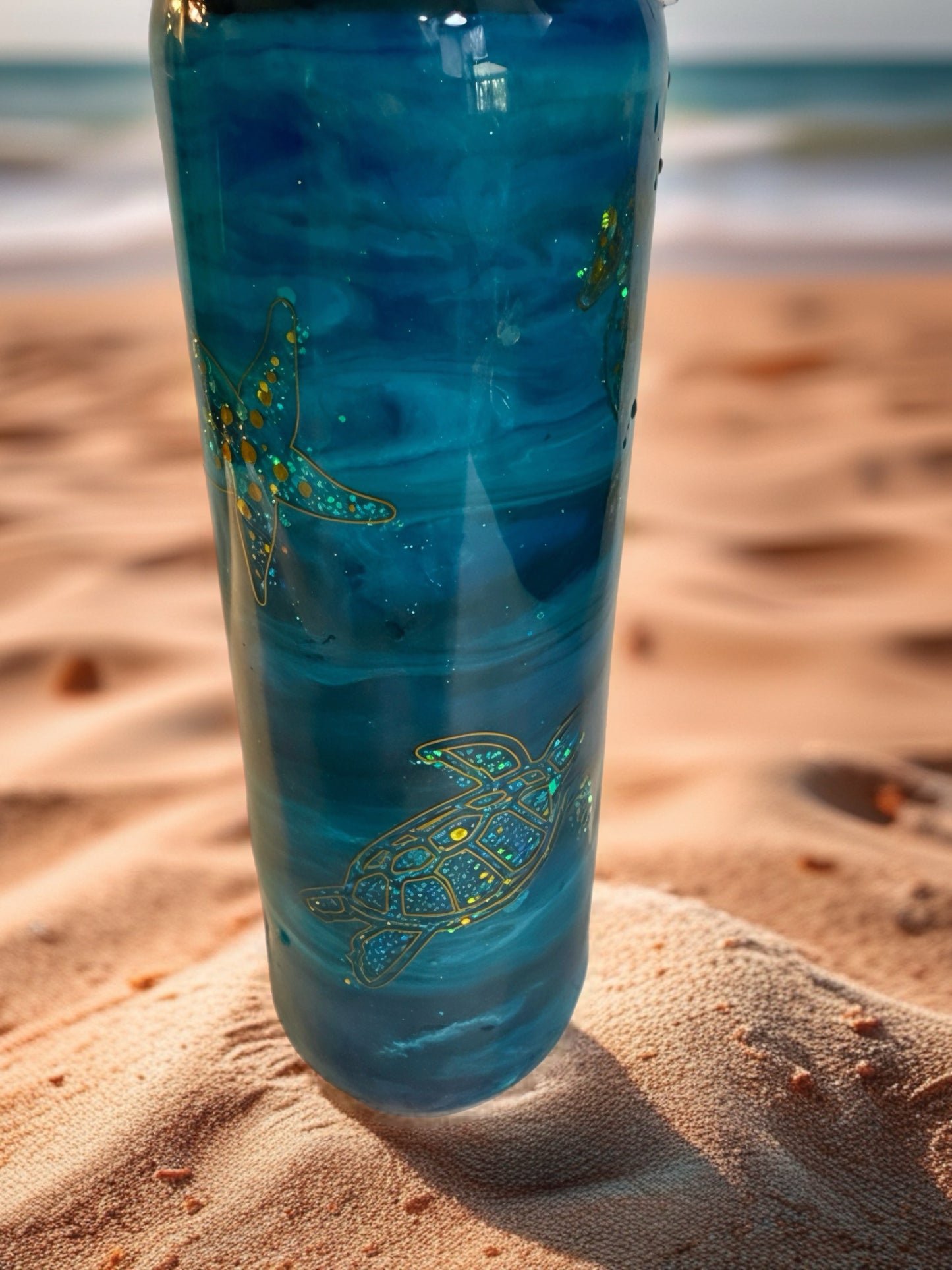 “Ocean Vibes” Marbled Stainless Steel Tumbler