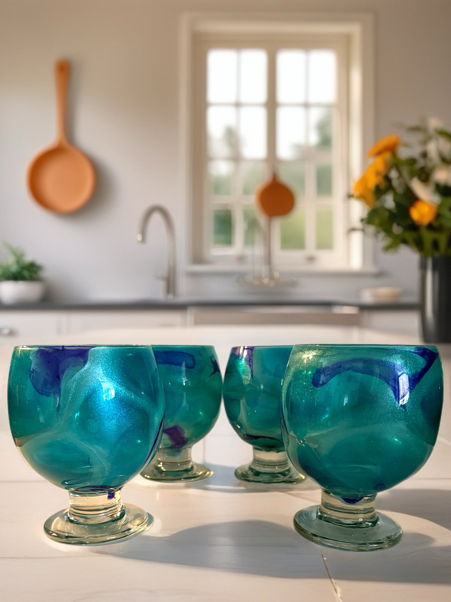 "Ocean Breeze" Artisan Dessert Goblet