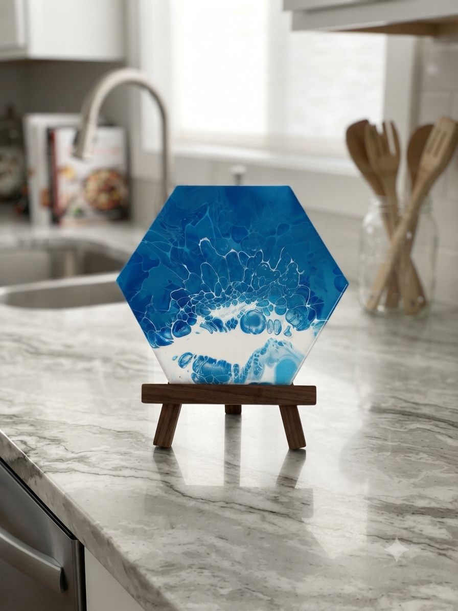 Sapphire Tide 9-Inch Octagon Trivet