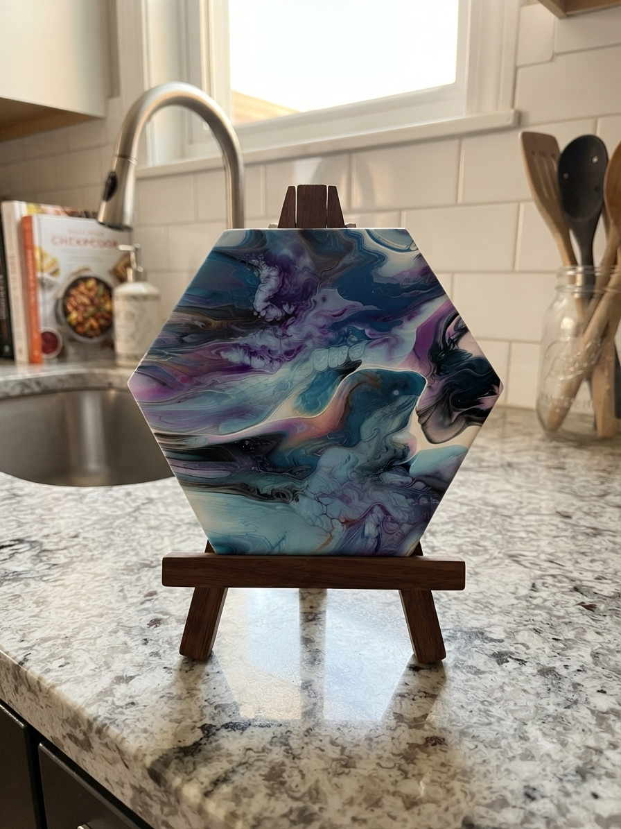 Cosmic Wave 9-Inch Octagon Trivet