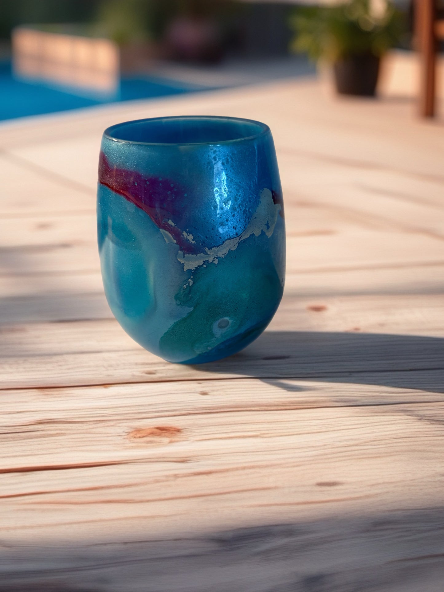 Tidal Drift Acrylic Wine Glass