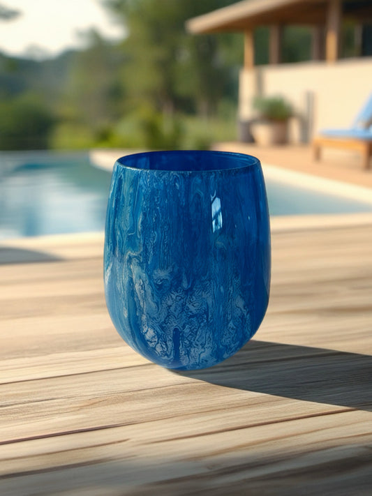 Ocean Blue Acrylic Wine Glass