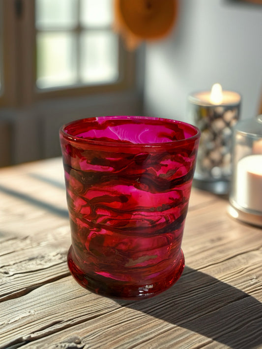 Crimson Bloom Whiskey Glass