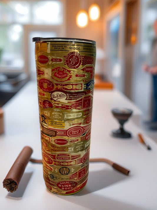 Vintage Cigar Band Stainless Steel Tumbler