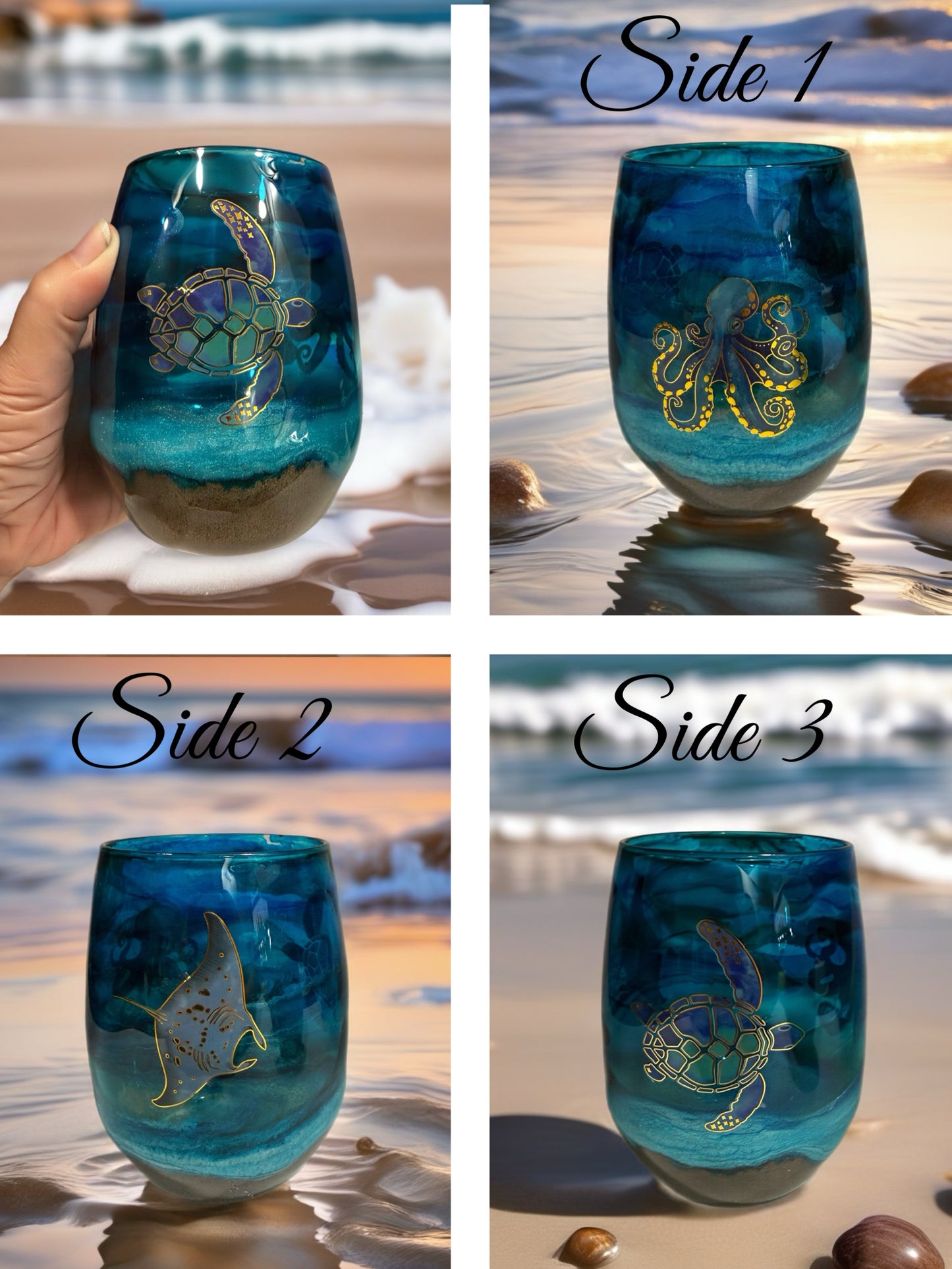 Ocean Life Artisan Wine Glass