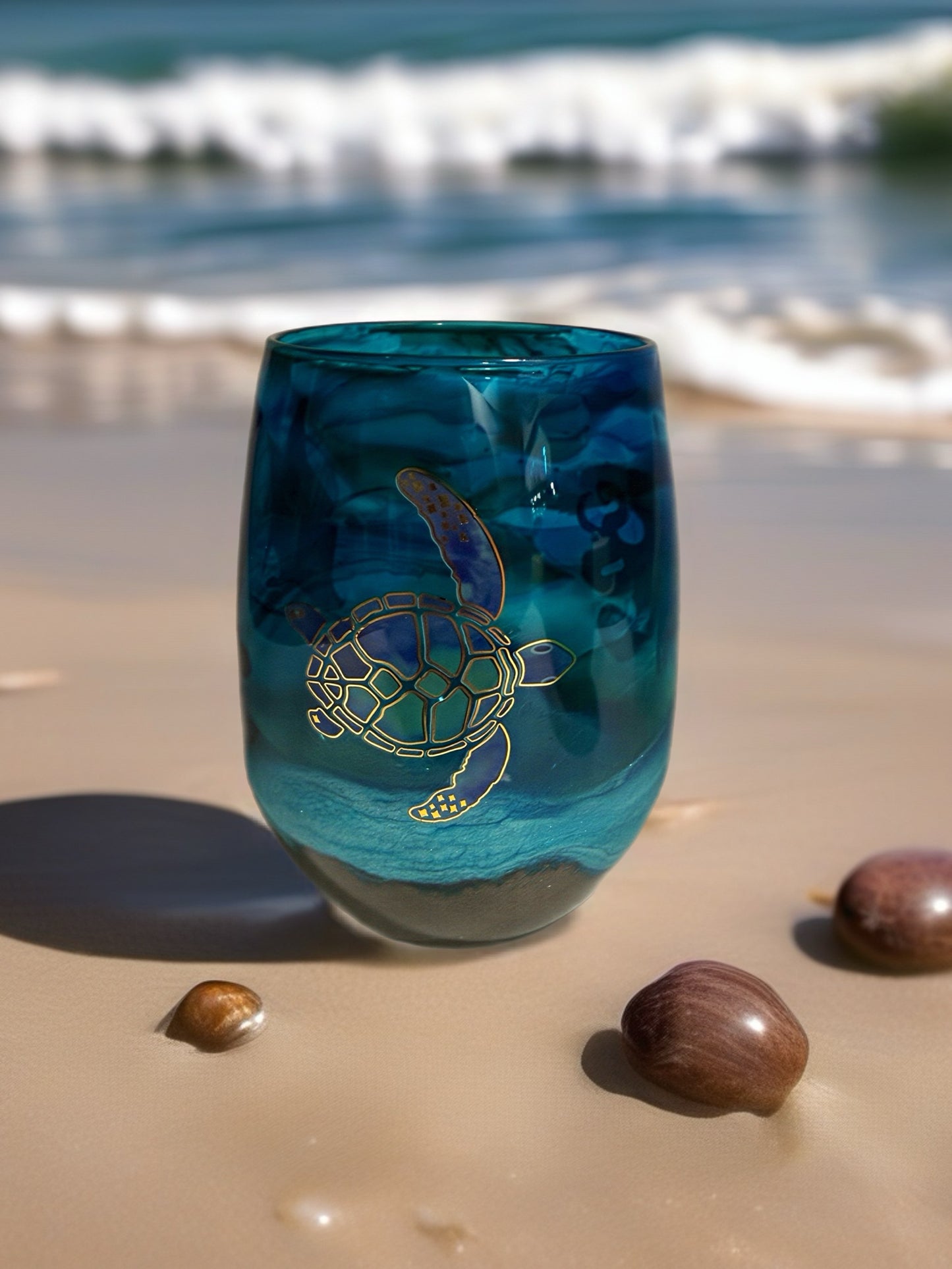 Ocean Life Artisan Wine Glass