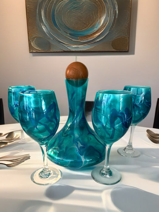 Turquoise Tide Hand‑Crafted Wine Gift Set