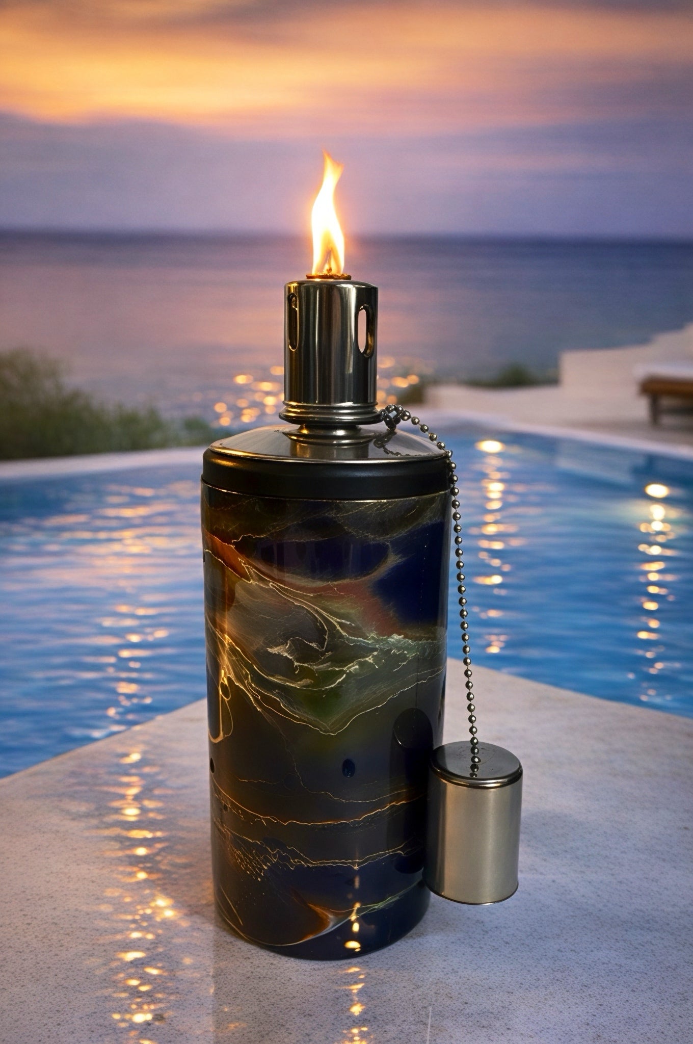 "Midnight Galaxy" Handcrafted Artisan Tiki Torch
