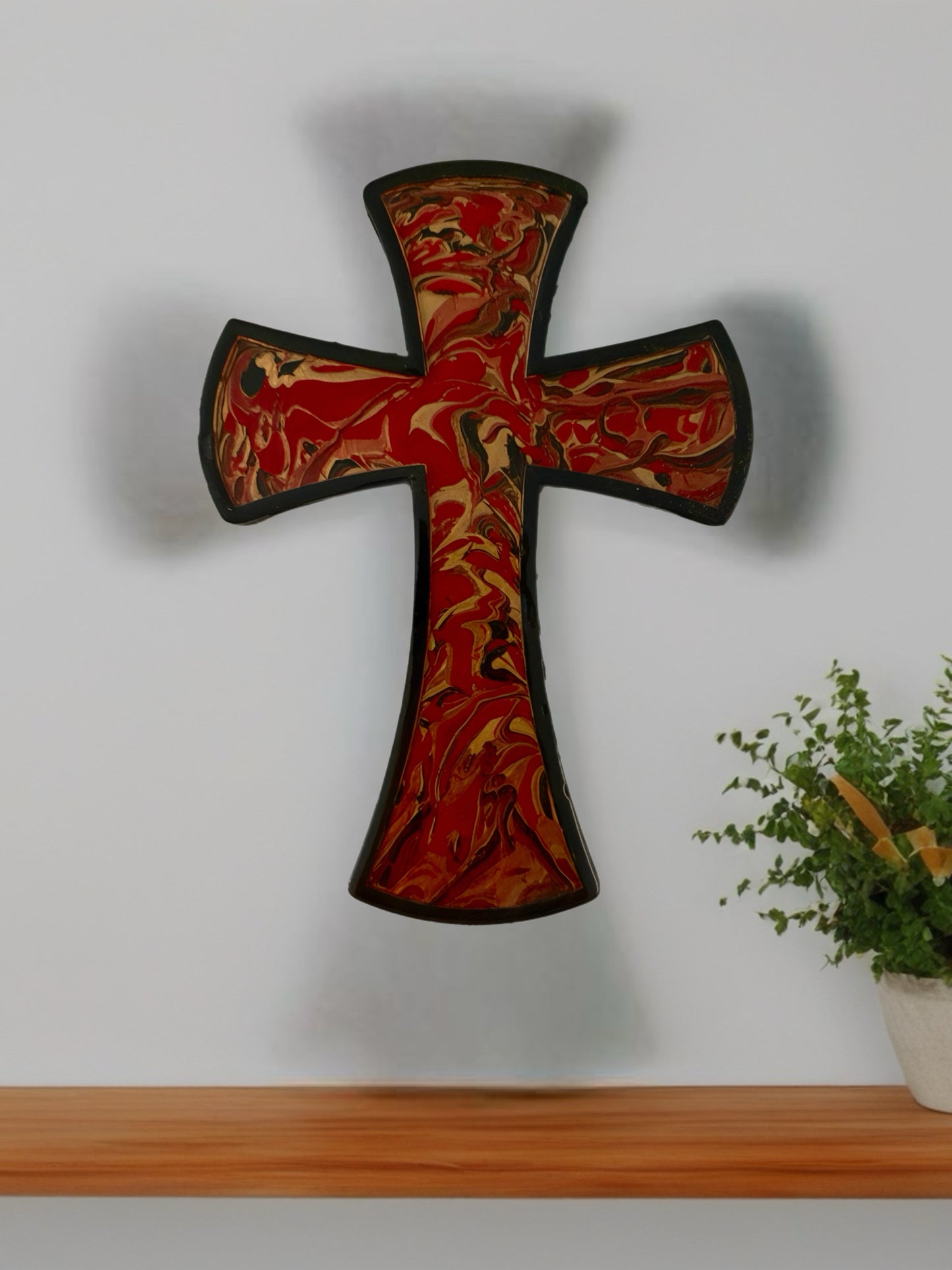 The Volcanic Ember Artisan 9-Inch Wall Cross