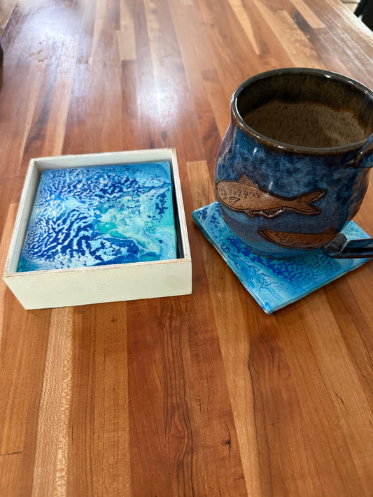 Arctic Current Artisan Coaster Set