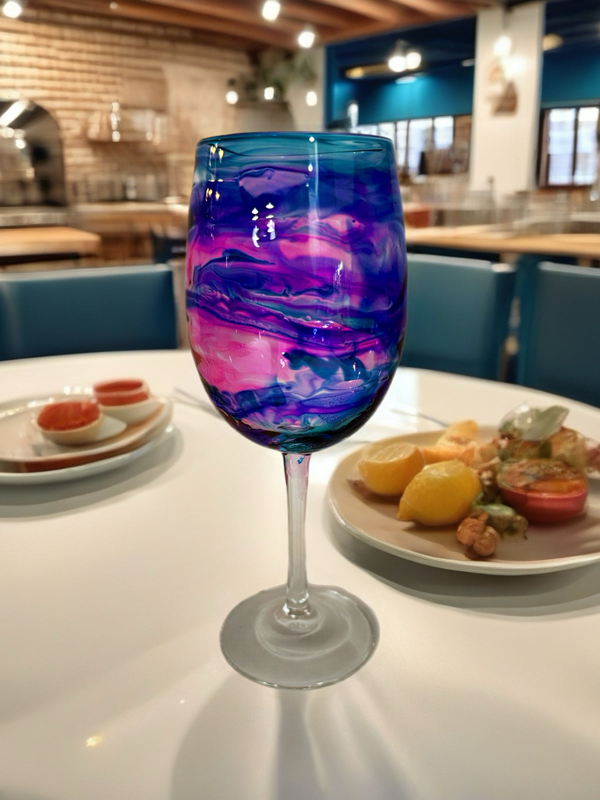 Cosmic Nebula Hand-Painted Wine Glass