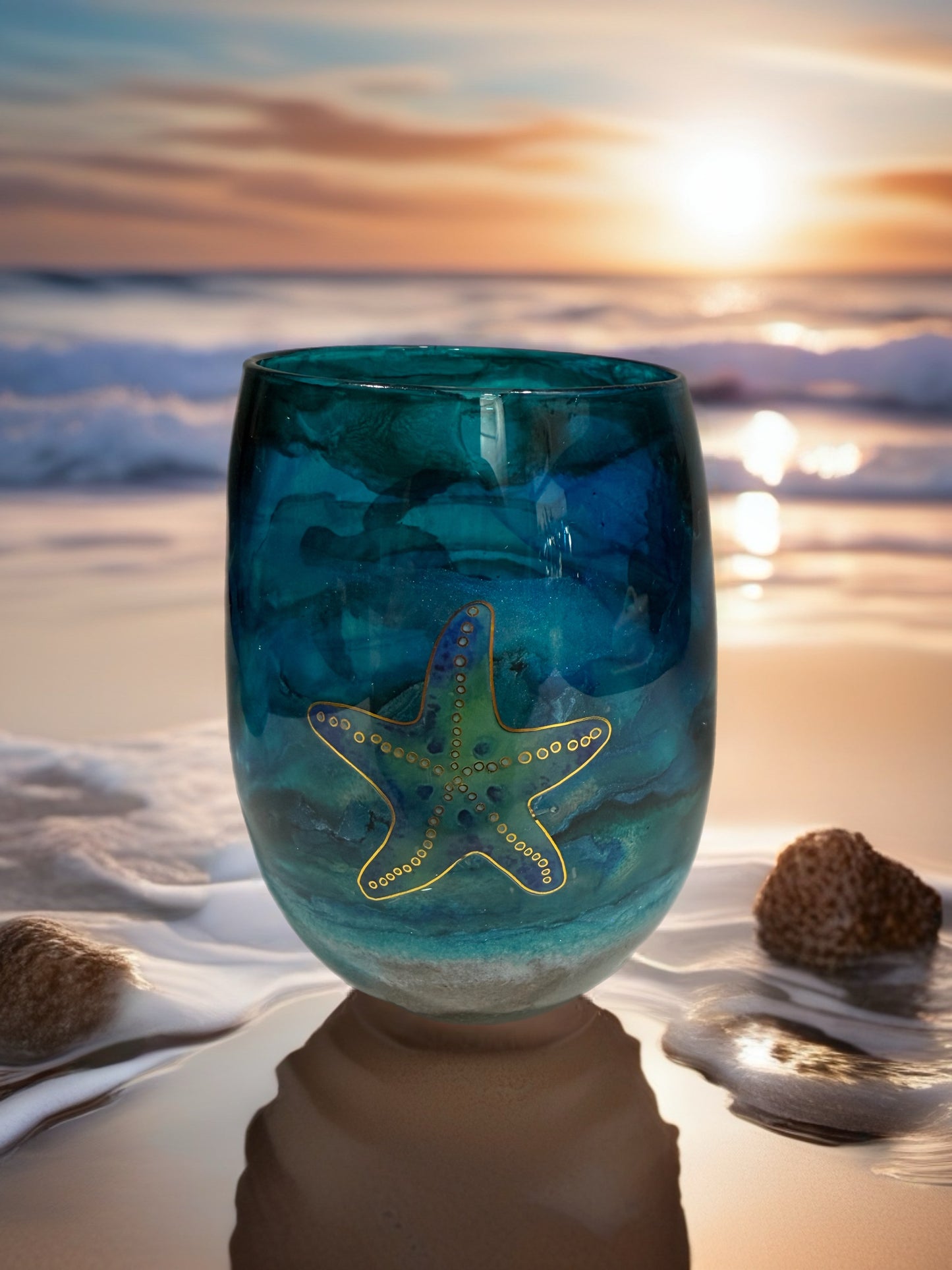 Tidal Treasures Artisan Wine Glass