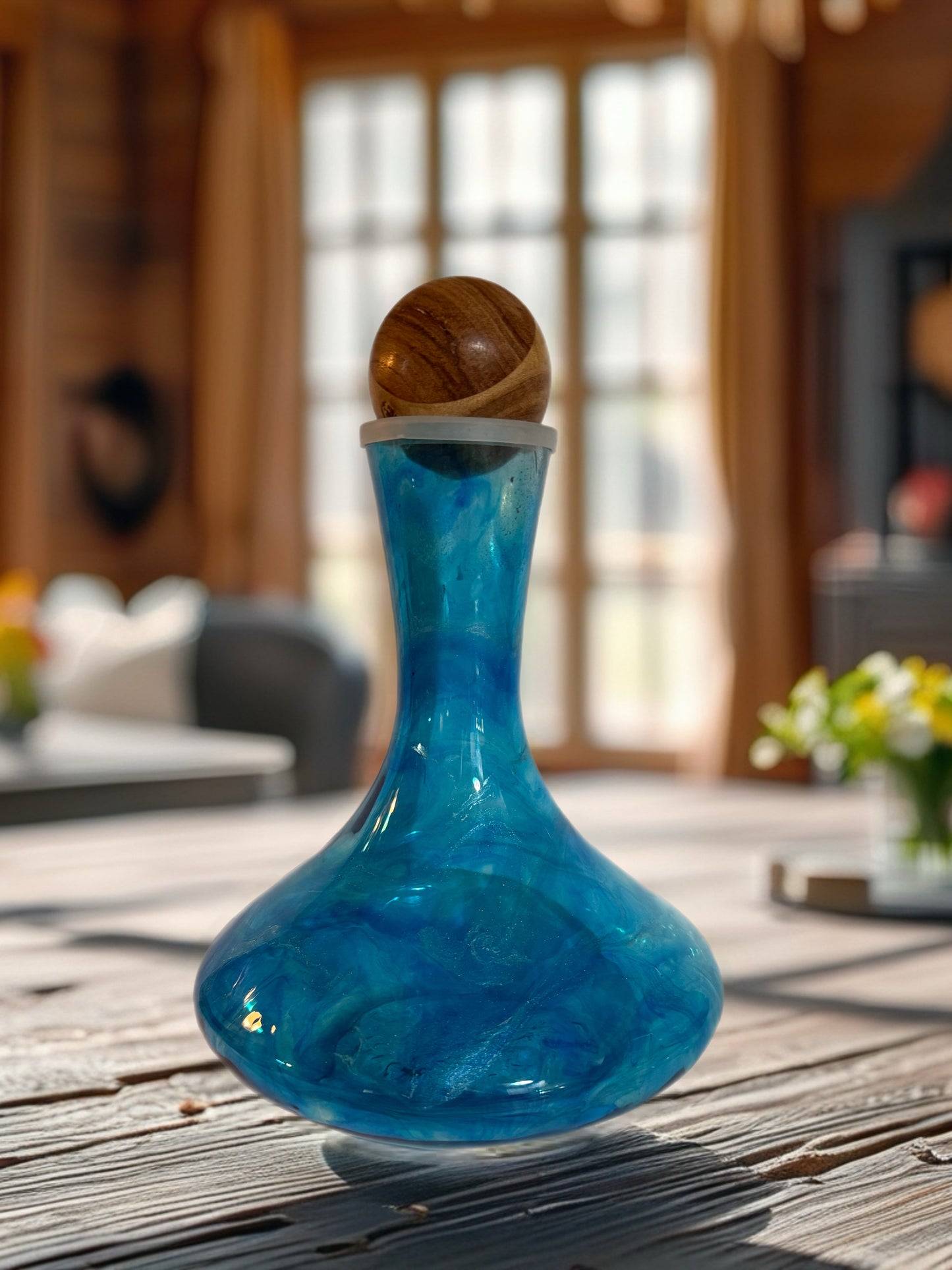 Azure Waters Marbled Wine Decanter
