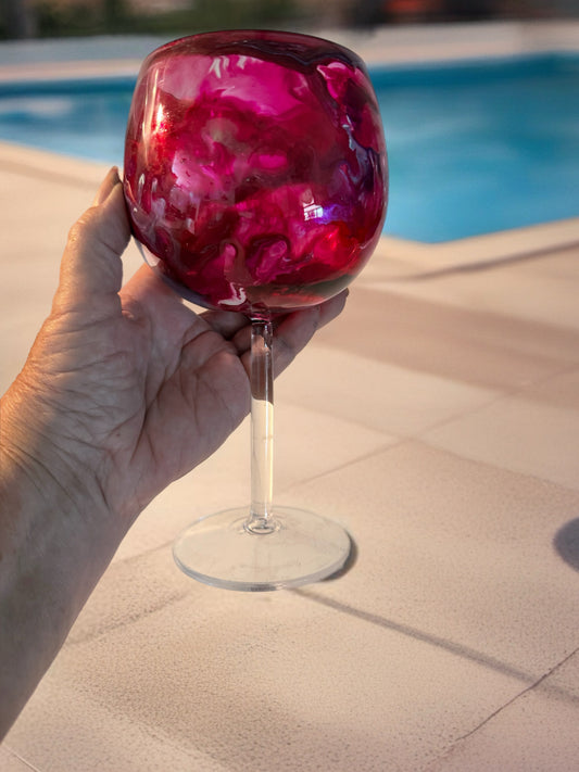 Magenta Acrylic Wine Glass