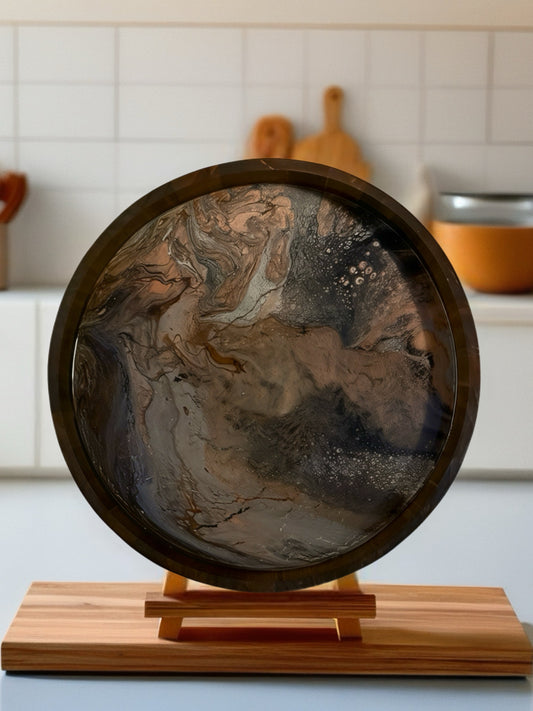 Earth & Stone Fluid Art 13 Inch Serving Tray