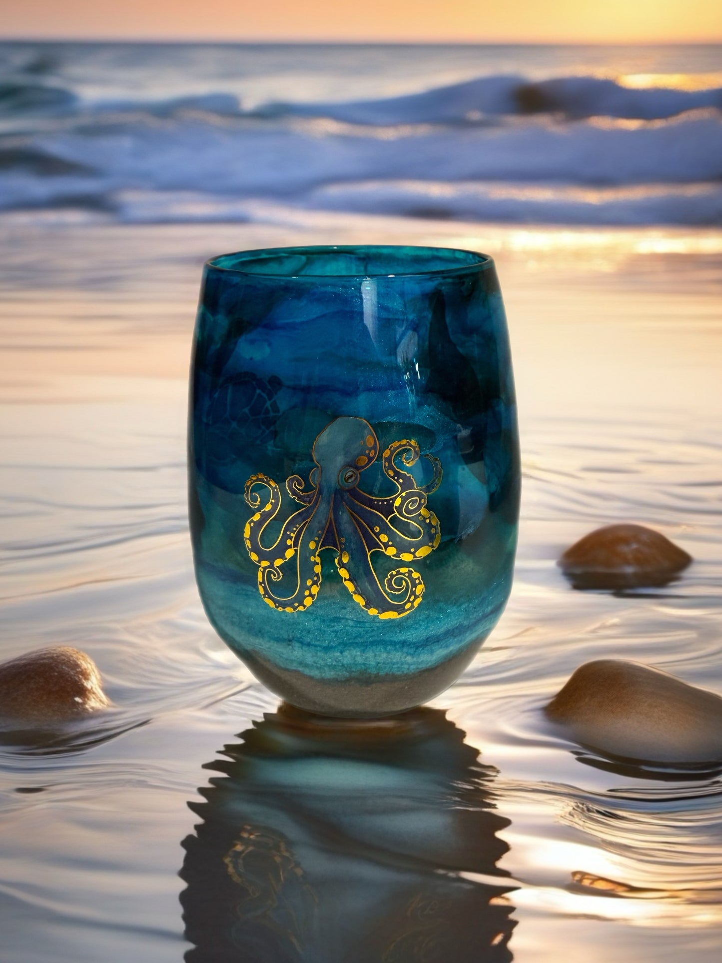Ocean Life Artisan Wine Glass