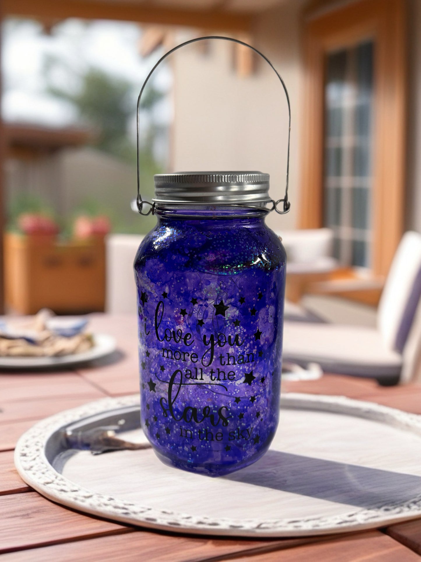 Starry Night "I Love You More" Solar Lantern