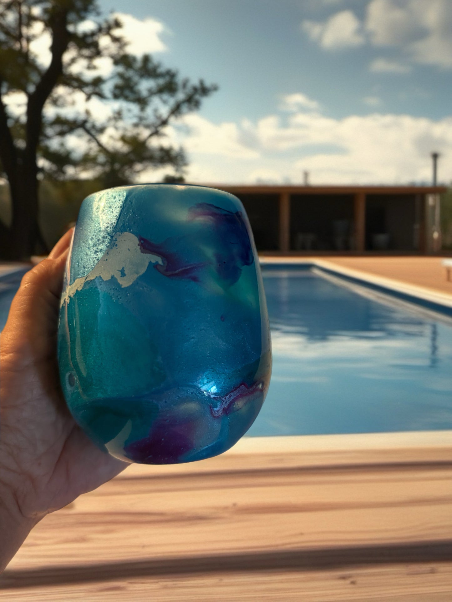 Tidal Drift Acrylic Wine Glass