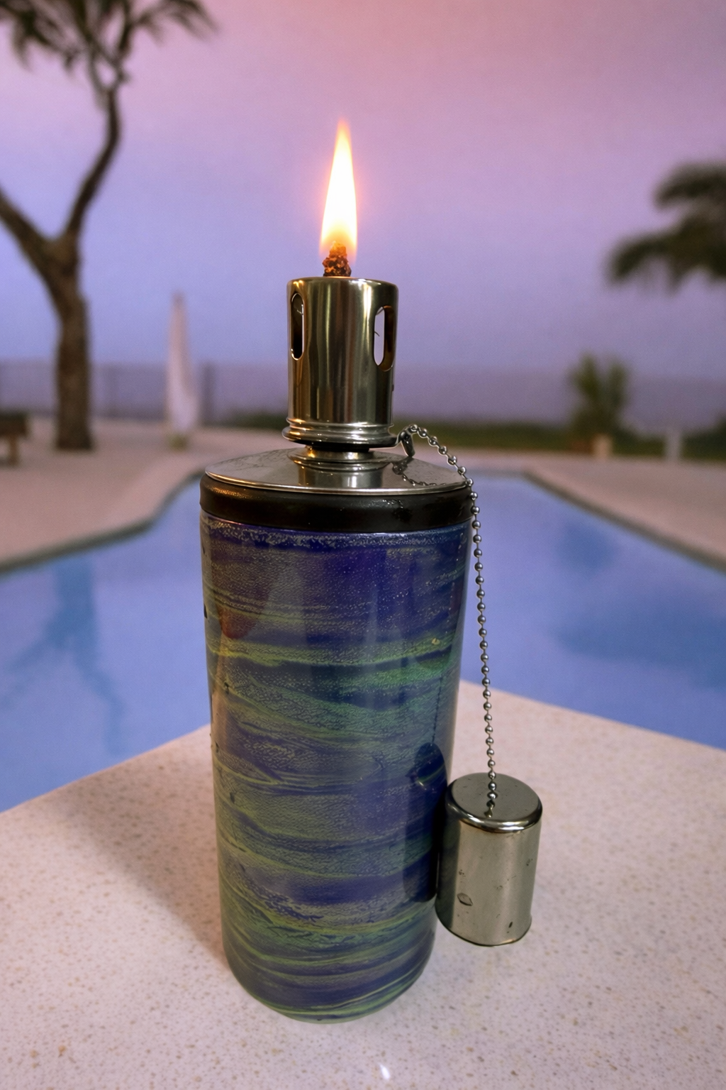 "Twilight Aurora" Handcrafted Artisan Tiki Torch
