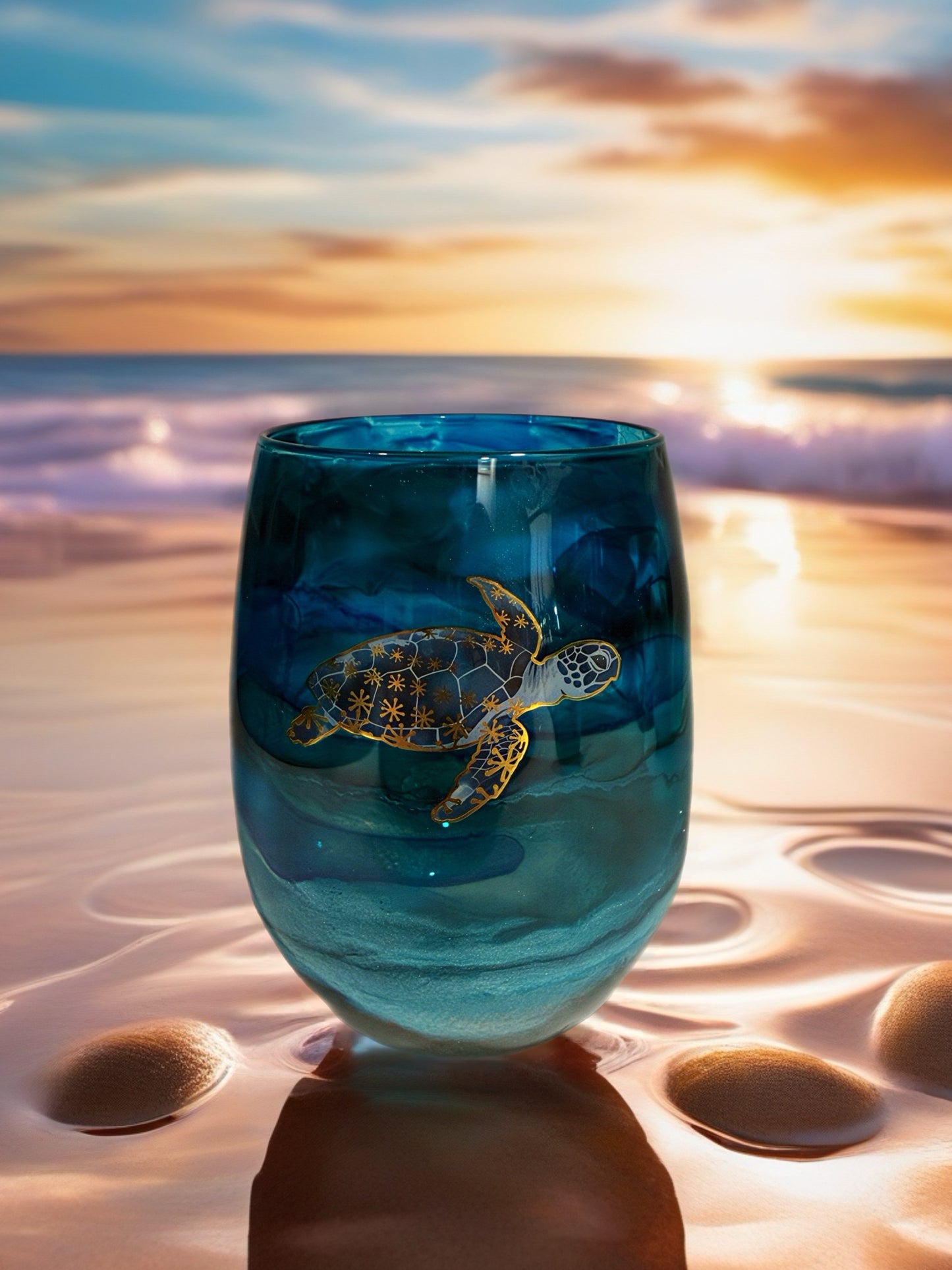 Wonders of the Sea Artisan Wine Glass