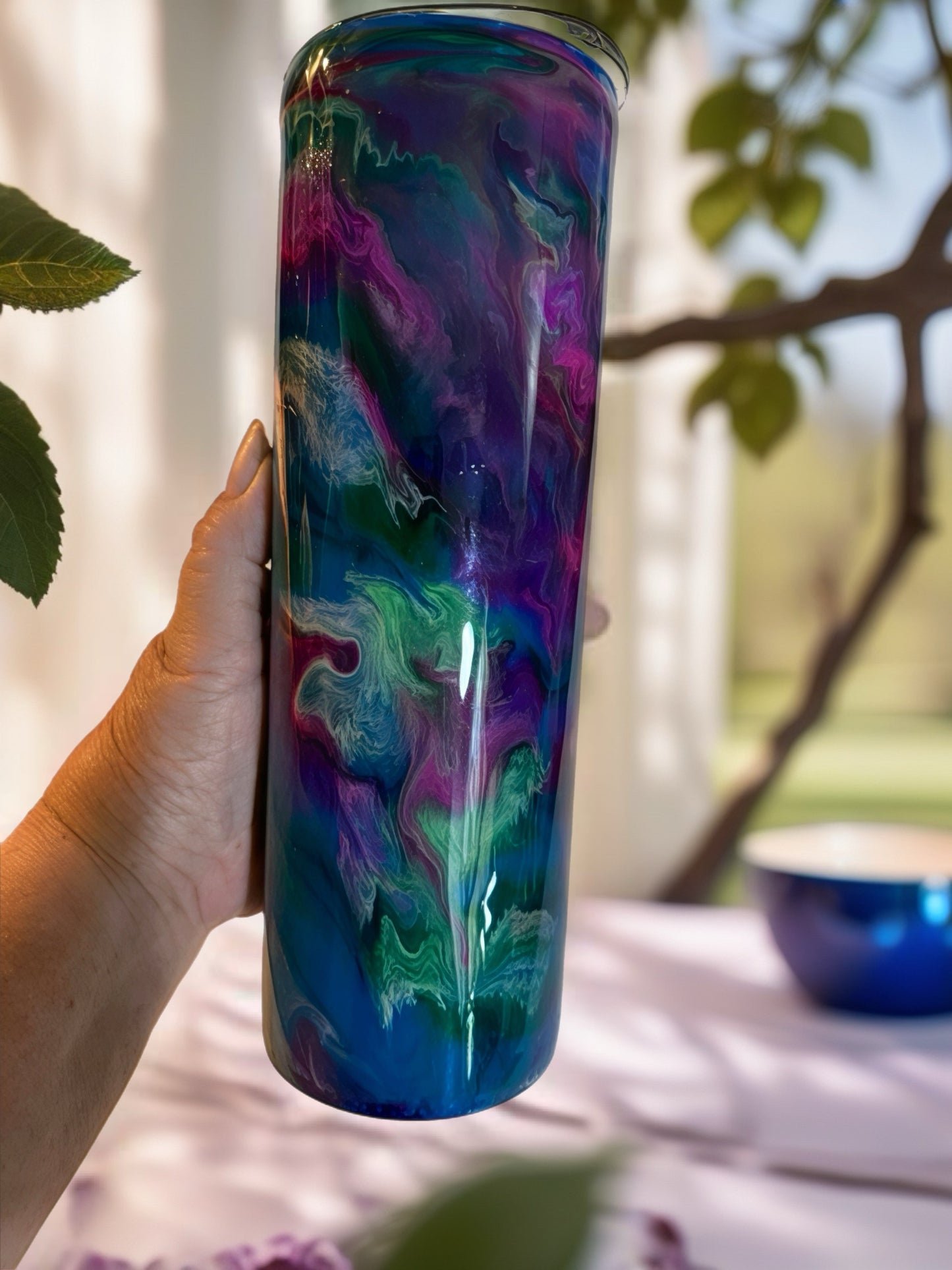Deep Ocean Marbled Stainless Steel Tumbler
