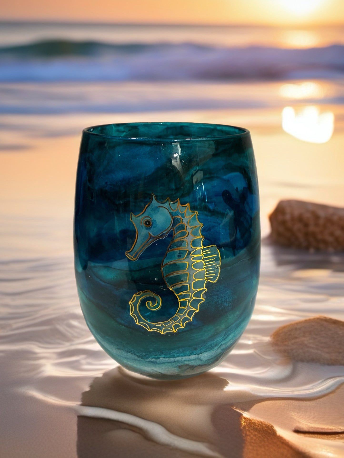 Tidal Treasures Artisan Wine Glass