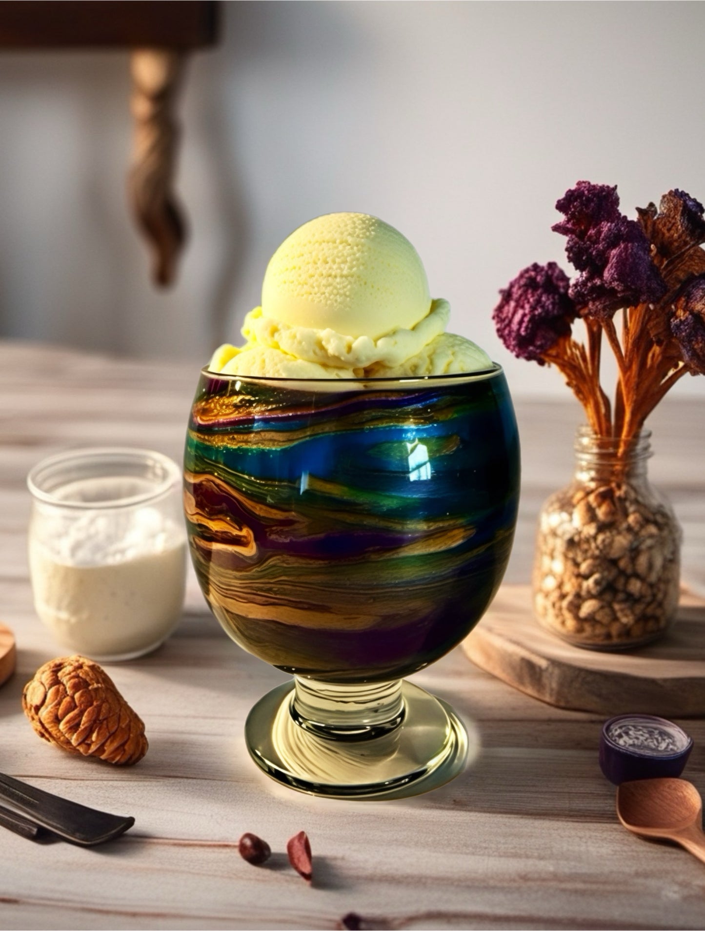 Golden Drift Dessert Glass