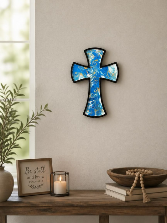 Blue Majesty 12 Inch Wall Cross