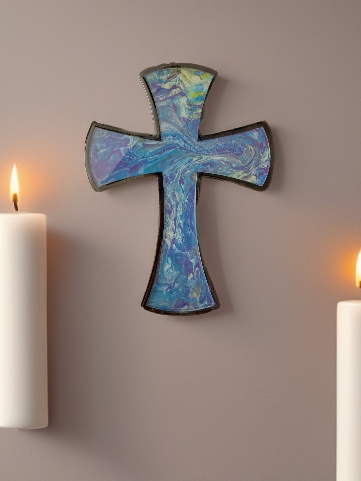 The Serenity Swirl Artisan 9-inch Wall Cross