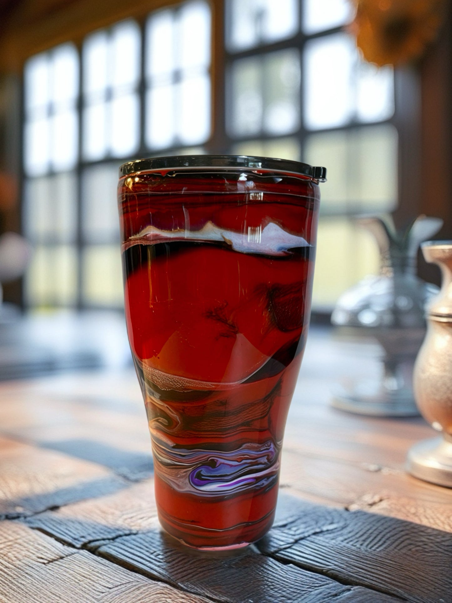 Handcrafted Multicolor Marbled Stainless Steel Tumbler