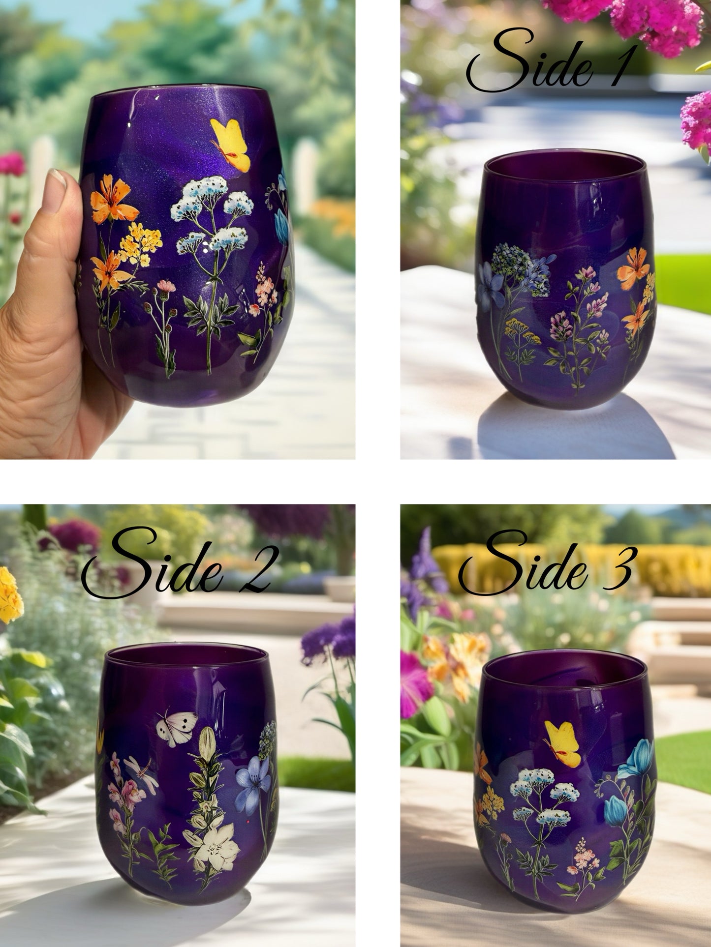 Enchanted Midnight Garden Stemless Glass