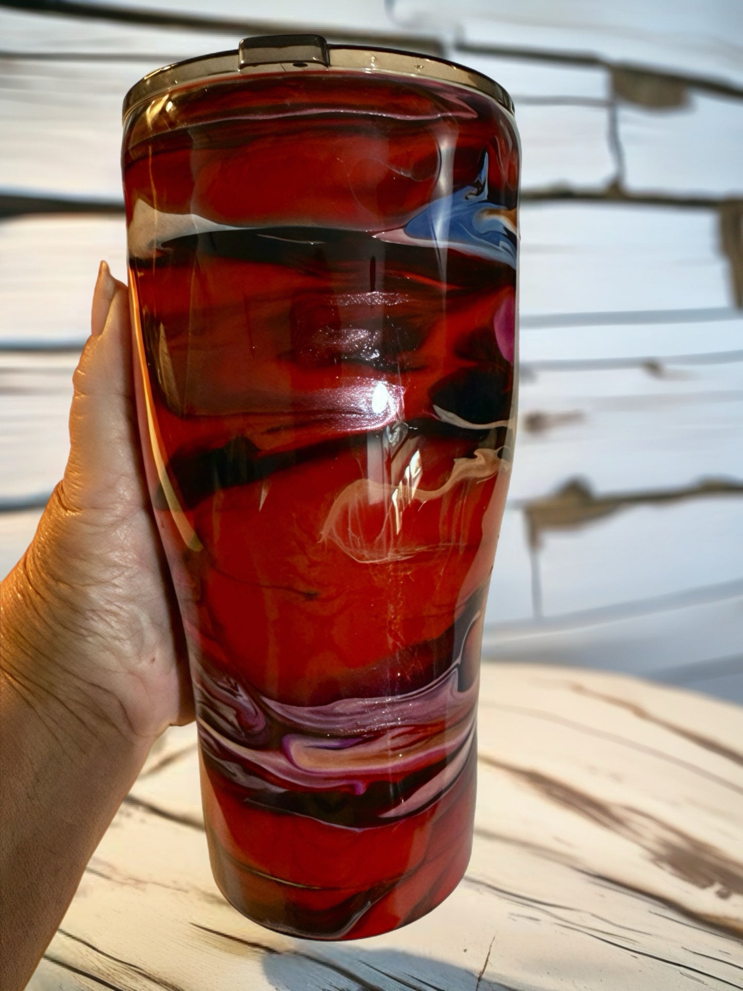 Handcrafted Multicolor Marbled Stainless Steel Tumbler