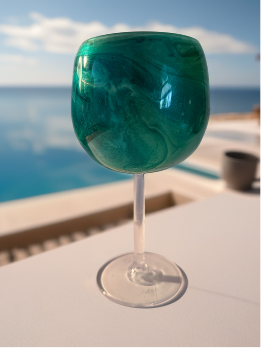 Emerald Tide Acrylic Wine Glass