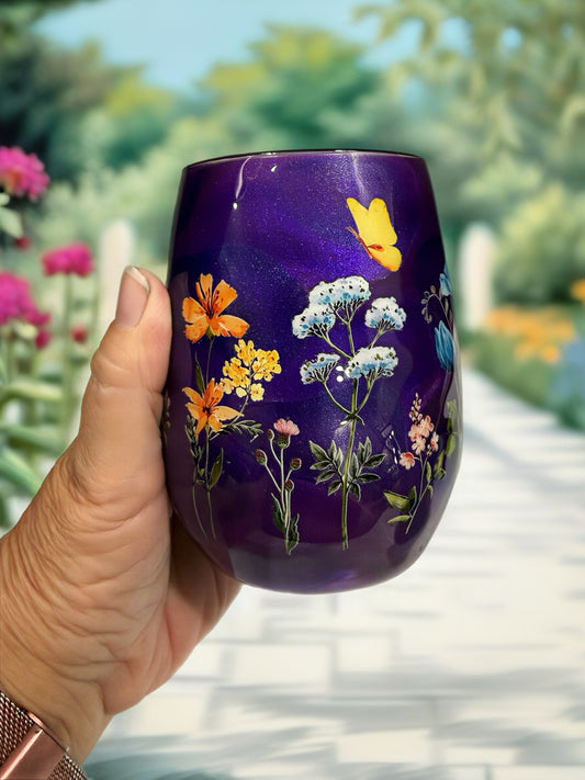 Enchanted Midnight Garden Stemless Glass