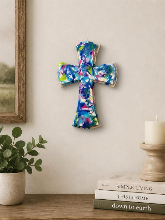 Rainbow Reverence 12 inch Wall Cross