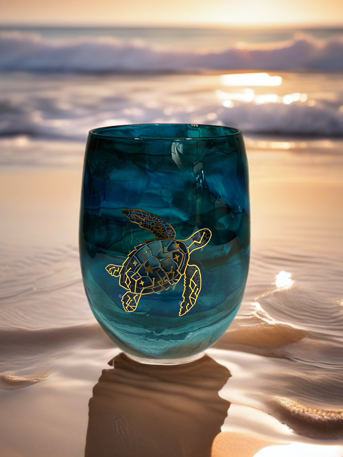 Tidal Treasures Artisan Wine Glass