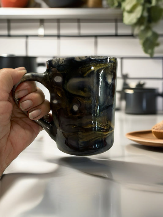 Midnight Nebula Marbled Mug