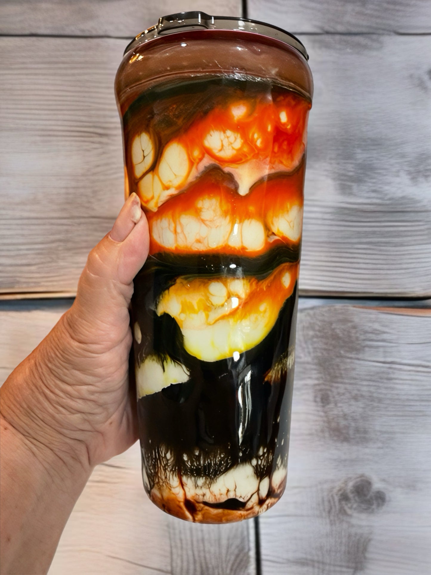 Artisan Coffee‑Swirl Tumbler